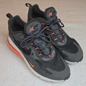 Nike Men's Air Max 270 React Sneakers - Dark Gray with Orange Accents